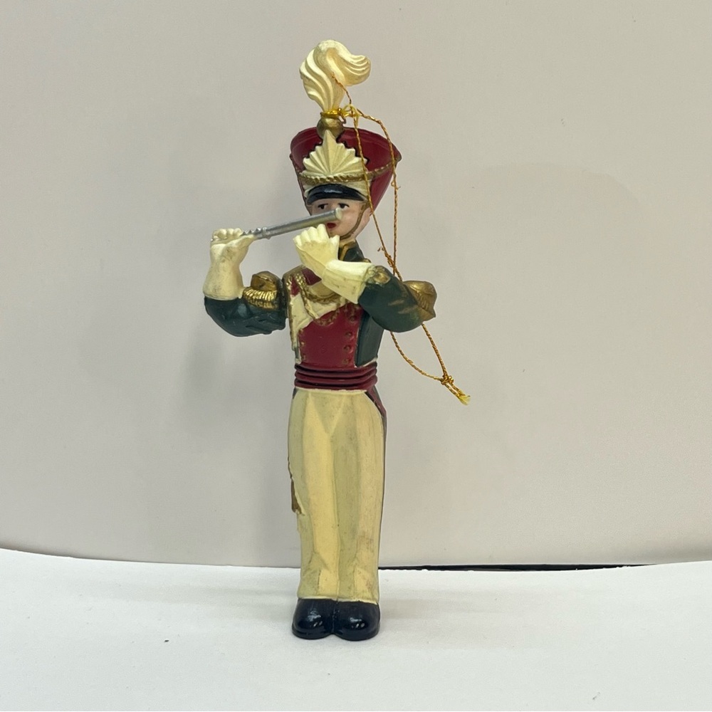 flute player band parade red green‎ ornament christmas holiday